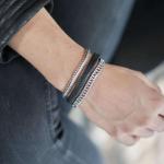 155BLK Armband Zwart Dames ALPHA Collectie