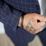 155BLK Armband Zwart Heren ALPHA Collectie