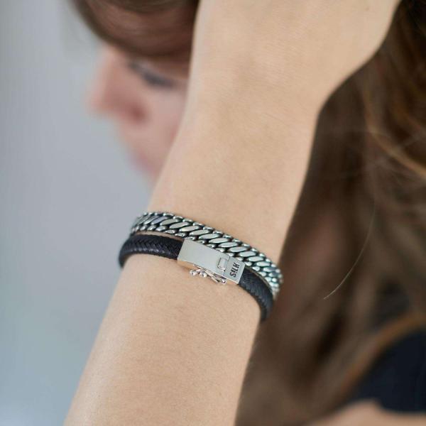 155BLK Armband Zwart Dames ALPHA Collectie