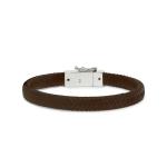 155BRN bracelet silver & leather