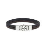 157BBR Armband Zwart-Bruin CHEVRON Collectie