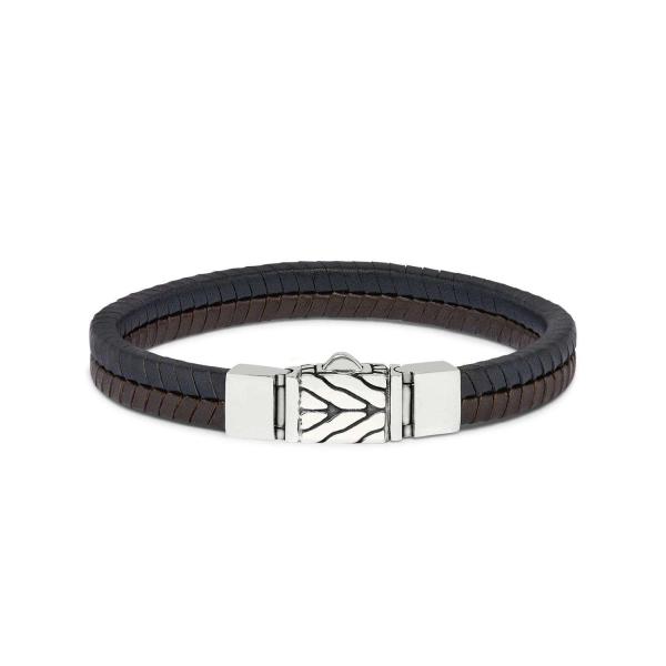 157BBR Armband Zwart-Bruin CHEVRON Collectie