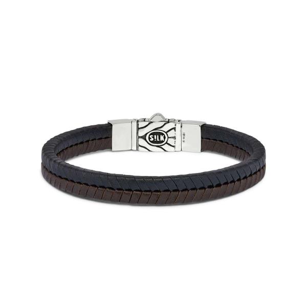 157BBR Armband Zwart-Bruin CHEVRON Collectie