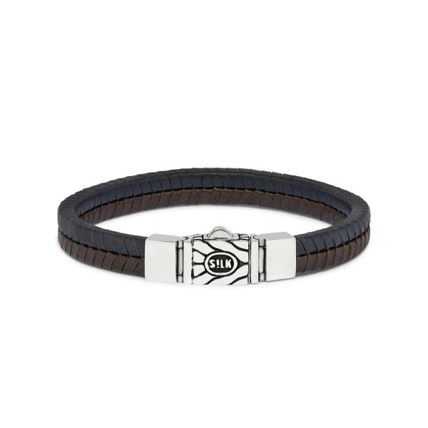 157BBR Armband Zwart-Bruin CHEVRON Collectie