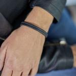 157BLK Armband Zwart Dames CHEVRON Collectie