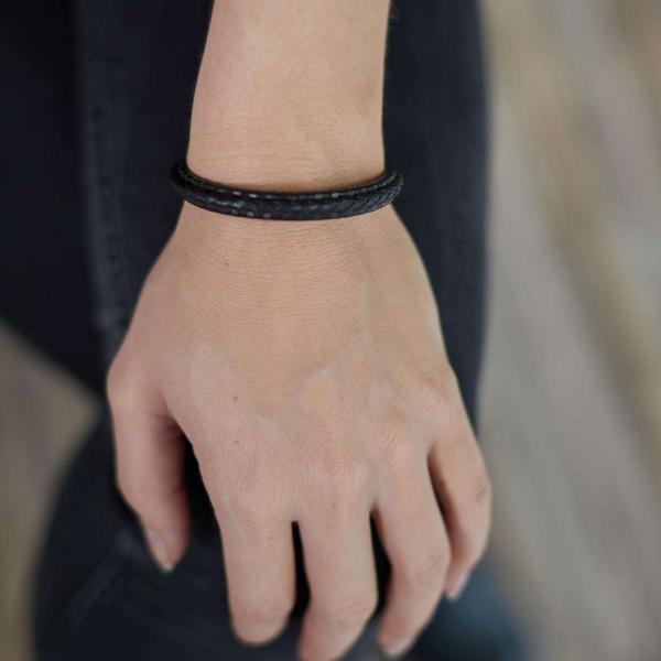 171BLK Armband Zwart Dames WEAVE Collectie