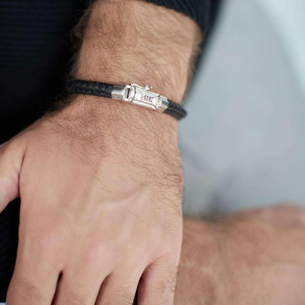 171BLK Armband Zwart Heren WEAVE Collectie