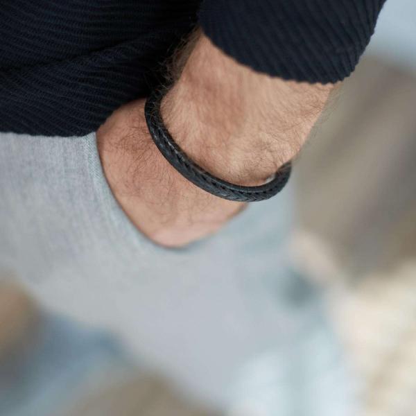 171BLK Armband Zwart Heren WEAVE Collectie