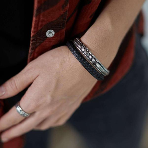 171BLK Armband Zwart Dames WEAVE Collectie