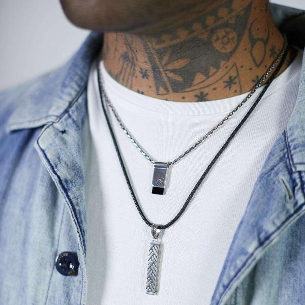 179BLK Ketting Zwart Heren ROOTS Collectie