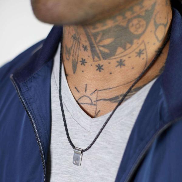 183BLK Ketting Zwart Heren CHEVRON Collectie