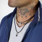 183BLK Ketting Zwart Heren CHEVRON Collectie