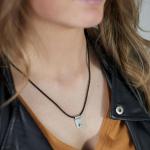183BLK Ketting Zwart Dames CHEVRON Collectie
