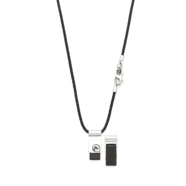 184BLK Ketting Zwart CHEVRON Collectie