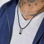 184BLK Ketting Zwart Heren CHEVRON Collectie