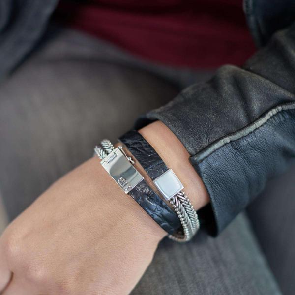 214BKC Armband Zwart Croco Dames CLASSIC CHEVRON Collectie