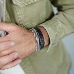 214BKC Armband Zwart Croco Heren CLASSIC CHEVRON Collectie