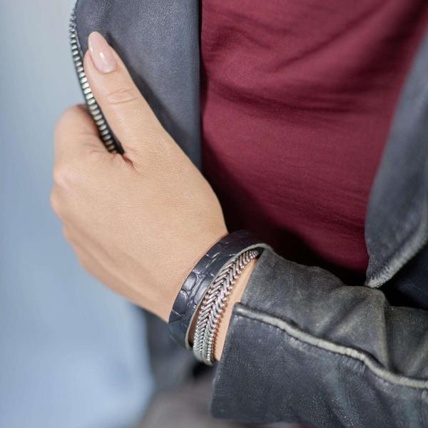 214BKC Armband Zwart Croco Dames CLASSIC CHEVRON Collectie