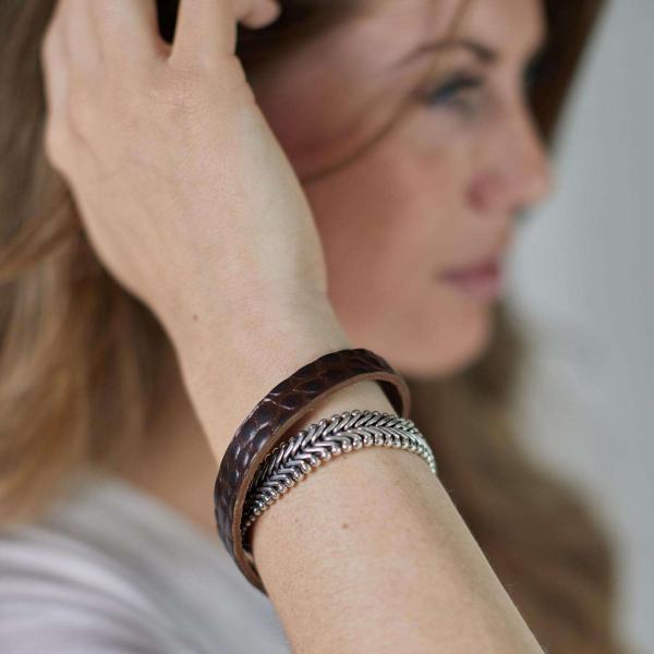 214BRC Armband Bruin Croco Dames CLASSIC CHEVRON Collectie