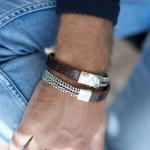 214BRC Armband Bruin Croco Heren CLASSIC CHEVRON Collectie