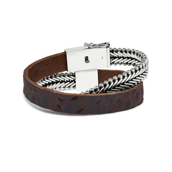 214BRC Armband Bruin Croco CLASSIC CHEVRON Collectie