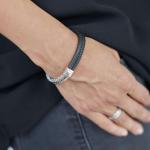 252BLK Armband Zwart Dames CHEVRON Collectie