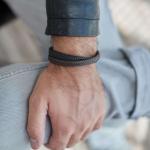 258BBR Armband Zwart-Bruin Heren ALPHA Collectie