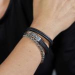 275BLK Armband Zwart Dames CHEVRON Collectie