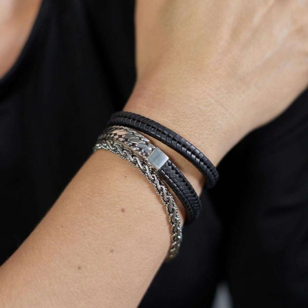 275BLK Armband Zwart Dames CHEVRON Collectie