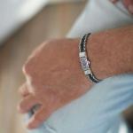 283 armband zilver gepolijst, mat & zwart Heren RAW Collectie