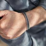 283 armband zilver gepolijst, mat & zwart Heren RAW Collectie