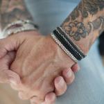 283 armband zilver gepolijst, mat & zwart Heren RAW Collectie