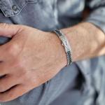 283 armband zilver gepolijst, mat & zwart Heren RAW Collectie