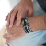 283 armband zilver gepolijst, mat & zwart Heren RAW Collectie