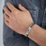 284 armband zilver gepolijst, mat & messing Heren RAW Collectie