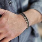 284 armband zilver gepolijst, mat & messing Heren RAW Collectie