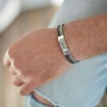 284 armband zilver gepolijst, mat & messing Heren RAW Collectie