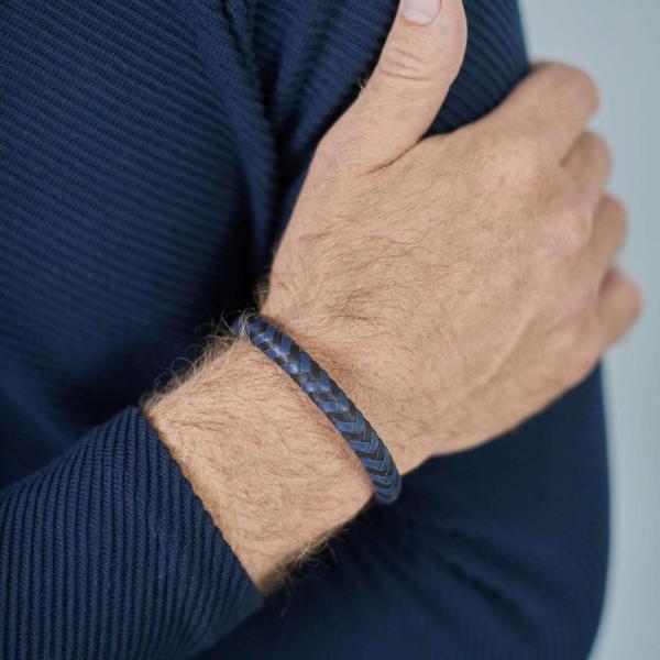 326BBU Armband Zwart-Blauw Heren ARCH Collectie