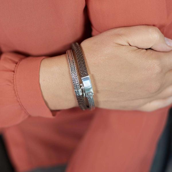 344BRN Armband Bruin Dames ALPHA Collectie