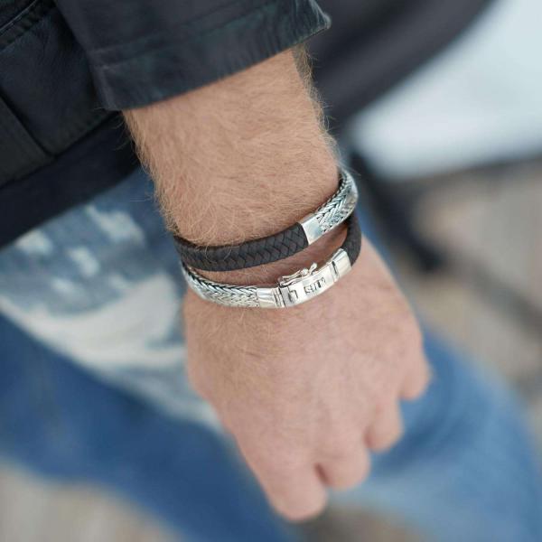 362BBR Armband Zwart-Bruin Heren ALPHA Collectie