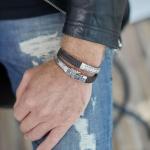 362BBR Armband Zwart-Bruin Heren ALPHA Collectie