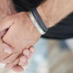 362BBU Armband Zwart-Blauw Heren ALPHA Collectie