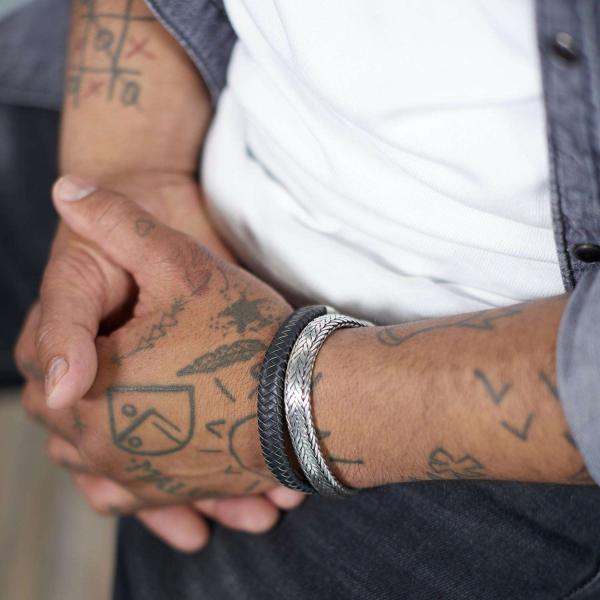 362BLK Armband Zwart Heren ALPHA Collectie