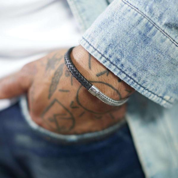 369BLK Armband Zwart Heren ALPHA Collectie