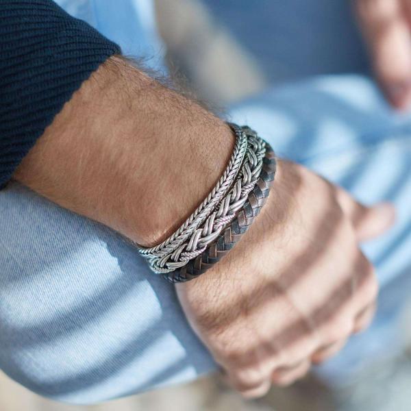 423 Armband  Zwart-Bruin Heren CROSSLINE Collectie