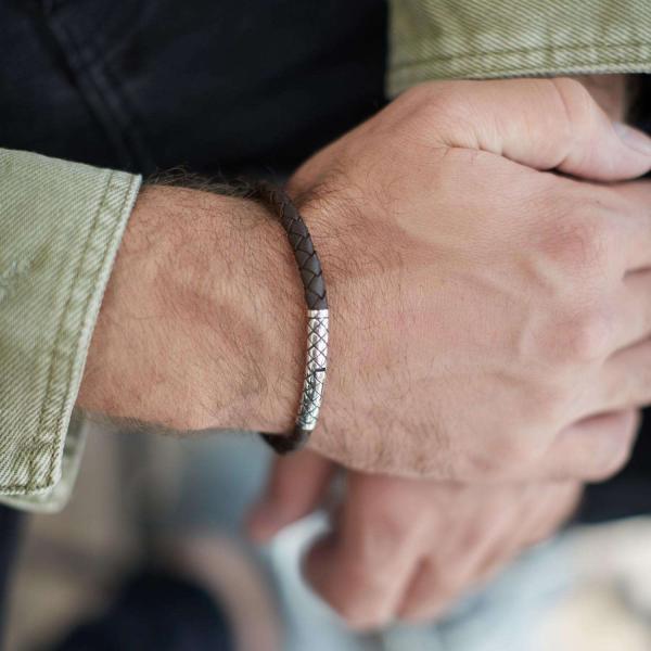 427 Armband  Bruin Heren CROSSLINE Collectie