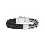 741BLK Armband  Zwart WEAVE Collectie