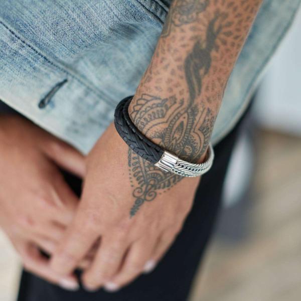 741BLK Armband  Zwart Dames WEAVE Collectie