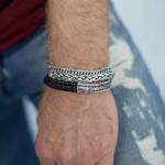 741BLK Armband  Zwart Heren WEAVE Collectie
