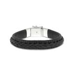 742BLK Armband Leer Zwart WEAVE Collectie